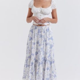 Aitana Blue Print Midi Skirt - Image 6