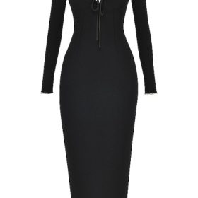 Rosa Black Crystal Embellished Maxi Dress - Image 2