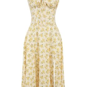 Carmen Buttercup Vintage Floral Print Cotton Bustier Sundress - Image 2