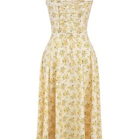 Carmen Buttercup Vintage Floral Print Cotton Bustier Sundress - Image 4
