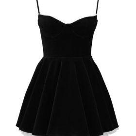 Minimoiselle Black Velvet Tulle Mini Dress - Image 2