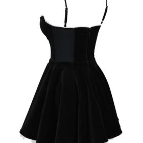Minimoiselle Black Velvet Tulle Mini Dress - Image 3