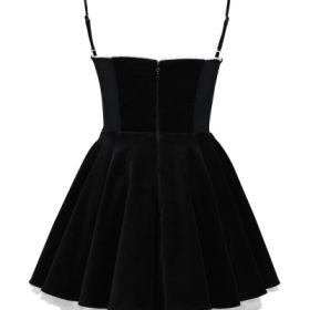 Minimoiselle Black Velvet Tulle Mini Dress - Image 4