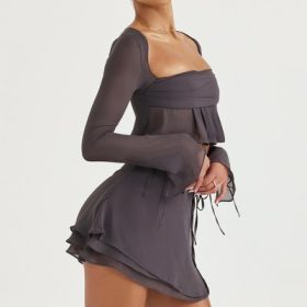 Clarice Shadow Floaty Layered Mini Skirt - Image 5
