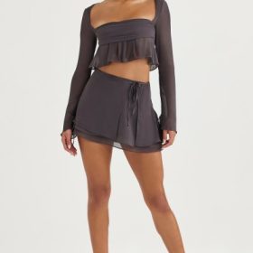 Clarice Shadow Floaty Layered Mini Skirt - Image 7