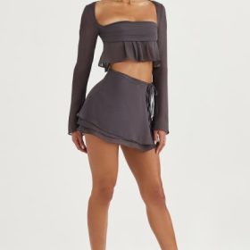 Clarice Shadow Floaty Layered Mini Skirt - Image 8