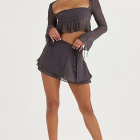 Clarice Shadow Floaty Layered Mini Skirt - Image 9