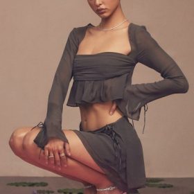 Clarice Shadow Floaty Layered Mini Skirt - Image 14
