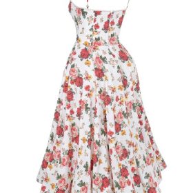Mademoiselle Italian Rose Print Tulle Midi Dress - Image 3