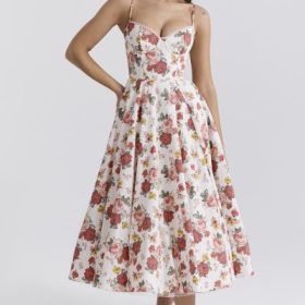 Mademoiselle Italian Rose Print Tulle Midi Dress - Image 7