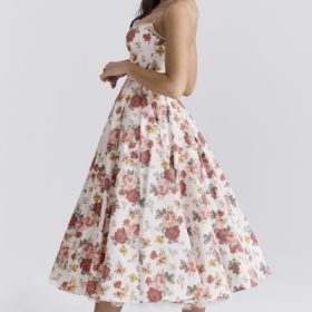Mademoiselle Italian Rose Print Tulle Midi Dress - Image 13