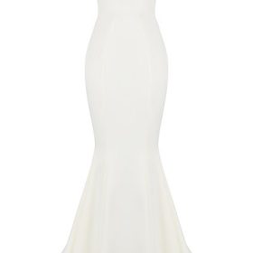 Giselle Ivory Satin Strapless Bridal Gown - Image 2
