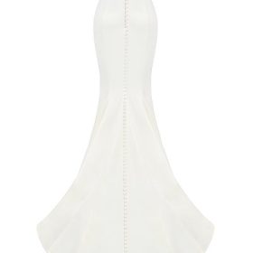 Giselle Ivory Satin Strapless Bridal Gown - Image 4
