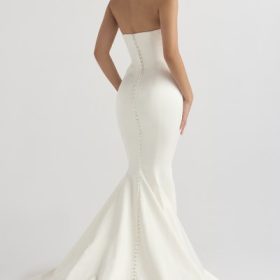 Giselle Ivory Satin Strapless Bridal Gown - Image 12
