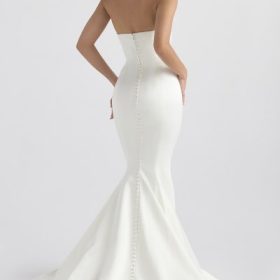 Giselle Ivory Satin Strapless Bridal Gown - Image 13