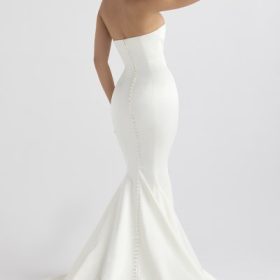 Giselle Ivory Satin Strapless Bridal Gown - Image 15