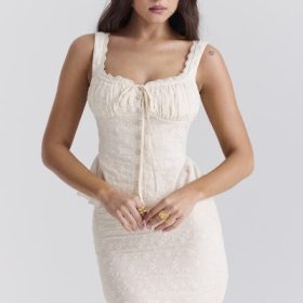 Jean Vintage Cream Cotton Broderie Anglais Peplum Top - Image 8