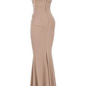 Milena Almond Jersey Corset Maxi Dress - Image 3