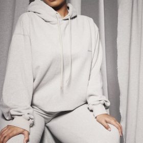 Halo Light Grey Oversized Hoodie - Image 6
