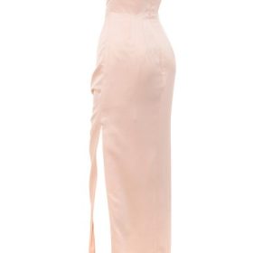 Adrienne Champagne Satin Strapless Gown