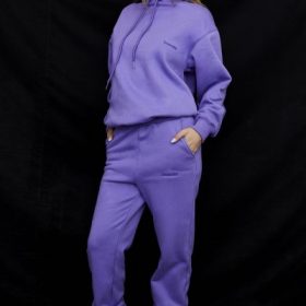 Sky Purple Fleece Back Jogging Trousers - Image 7