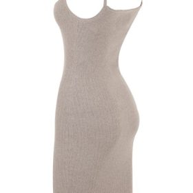 Teva Beige Cashmere Knit Midi Dress - Image 3