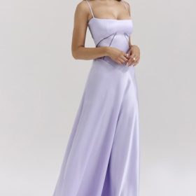 Anabella Orchid Lace Up Maxi Dress - Image 5